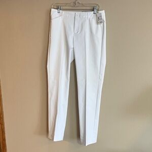 NWT Christopher & Banks Women's White Straight Leg Pants